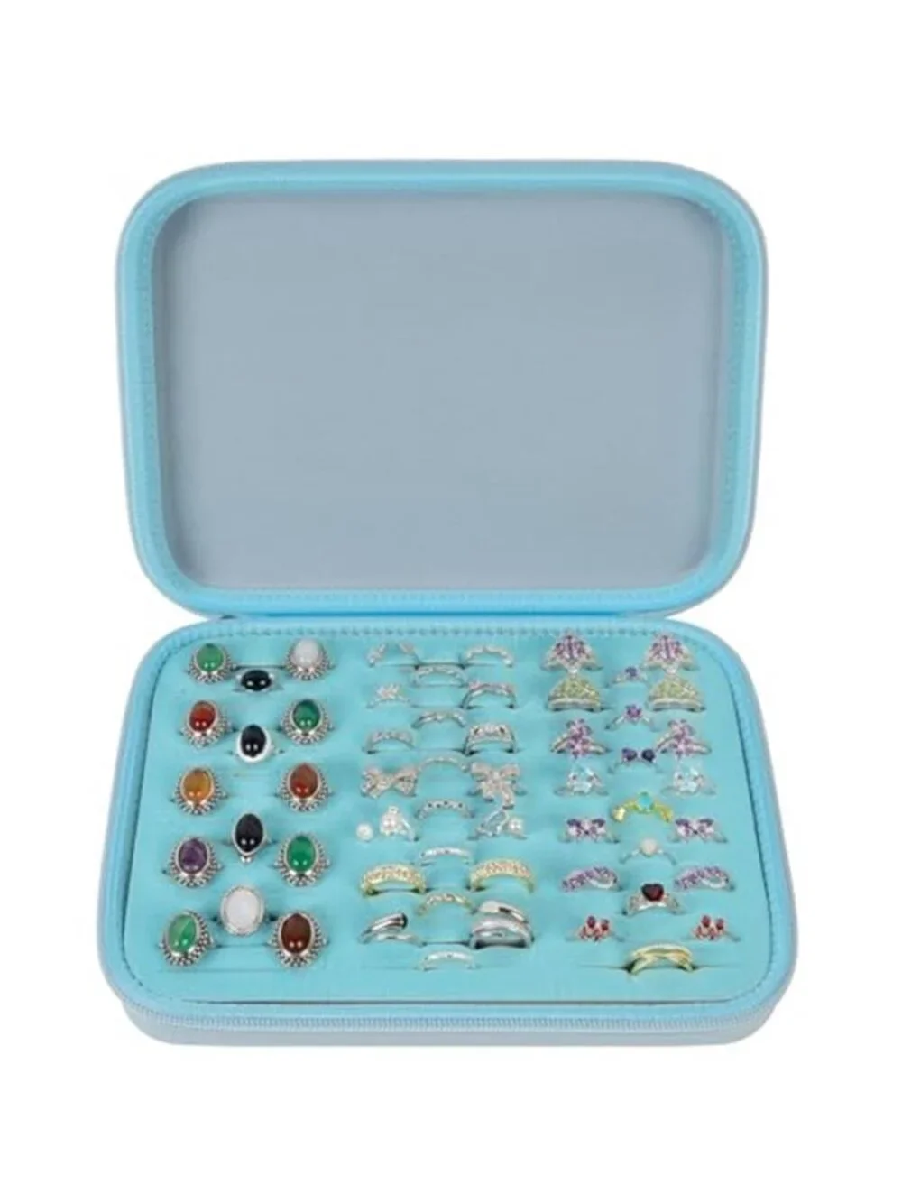 Ring Organizer Box Travel Jewelry Case Ring Display Storage Holder